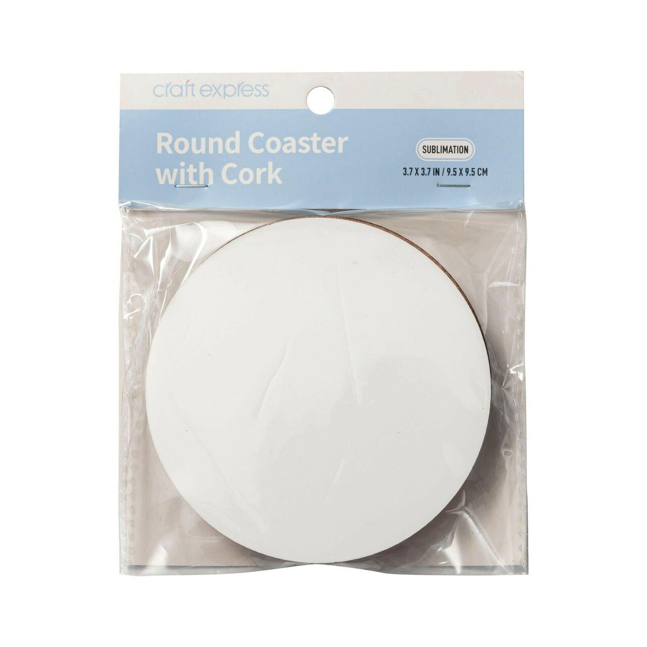 Craft Express 4-Pack White Round Coasters, Sublimation Hardboard Blanks